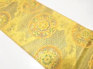 華紋に鳳凰・草花模様織り出し　袋帯